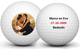 Golfballen bedrukken voor Bruiloft / Huwelijksgeschenk